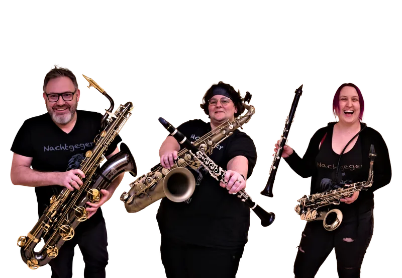 Das Nachtgeger-Saxophonregister mit Saxophonen und Klarinetten